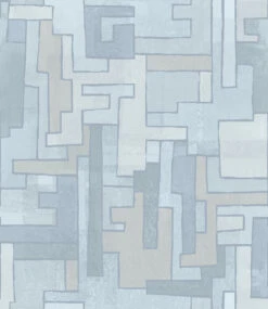 Tetris© Mural Wallpaper In Light Blue -Drop It Modern Sales tetris light blue diy52