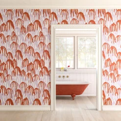 Kelp© Wallpaper In Lilac + Red -Drop It Modern Sales tub matisse 2web