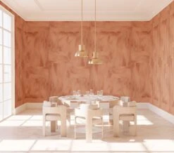 Tulle© Wallpaper In Clay -Drop It Modern Sales tulleclayrender04