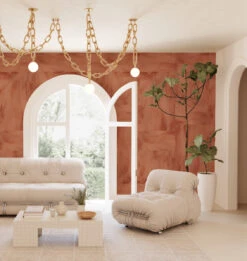 Tulle© Wallpaper In Clay -Drop It Modern Sales tulleclayrender05