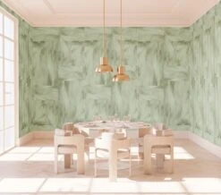 Tulle© Wallpaper In Green -Drop It Modern Sales tullegreenrender03
