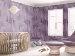 Tulle© Wallpaper In Purple -Drop It Modern Sales tullepurplerender02