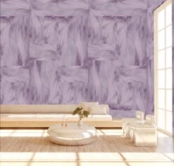 Tulle© Wallpaper In Purple -Drop It Modern Sales tullepurplerender04