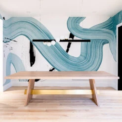 Untamed© Mural Wallpaper In Teal -Drop It Modern Sales unnamed 1