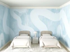 Untamed© Mural Wallpaper In Powder Blue -Drop It Modern Sales untamed blue