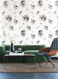 Bloom© Wallpaper In Ebony -Drop It Modern Sales wallpaperfull 186 of 654 USE