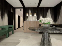 Wavelength© Mural Wallpaper In Charcoal -Drop It Modern Sales wavelengthcharcoal