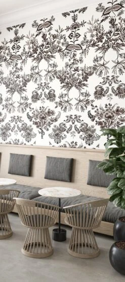 Delft© Mural Wallpaper In Black -Drop It Modern Sales webpin1
