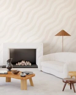 Whirl© Wallpaper In Beige -Drop It Modern Sales whirl beige renderingcropfullsizecrop