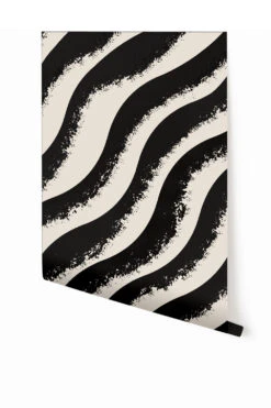 Whirl© Wallpaper In Black + Creme