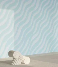 Whirl© Wallpaper In Powder Blue -Drop It Modern Sales whirl powder blue renderingcrop